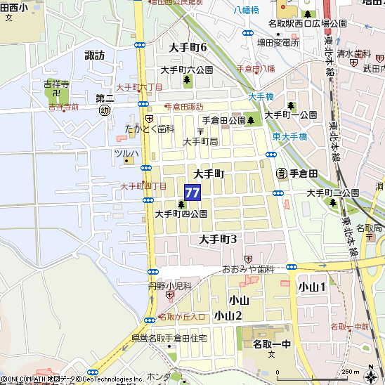 名取西支店付近の地図